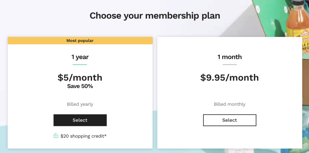 Thrive Market Membership Costs